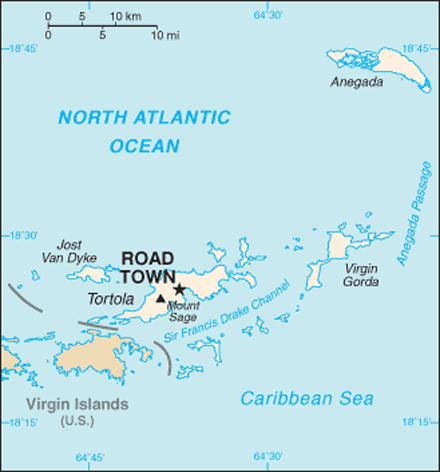 Britské Panenské Ostrovy, Mapa