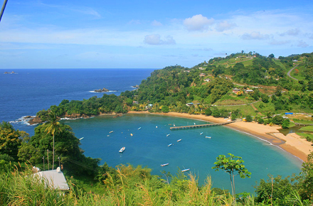 Trinidad a Tobago, Parlatuvier Bay, Populární turistické středisko v Tobagu